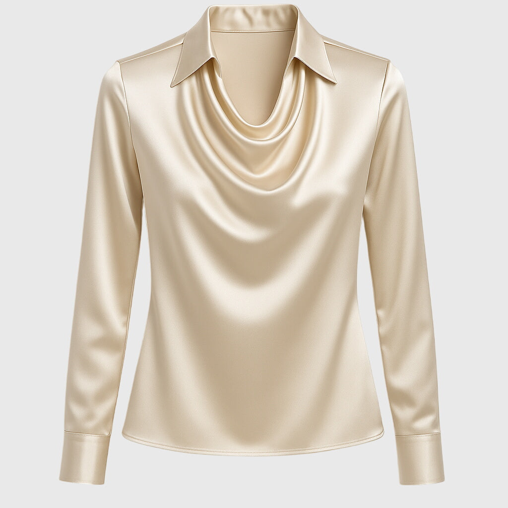 Mirela™ | Pleated Satin Top