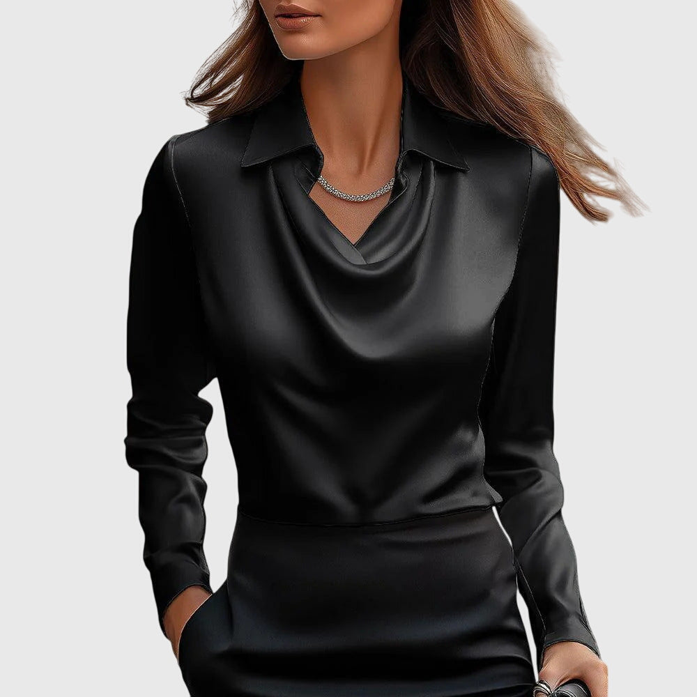 Mirela™ | Pleated Satin Top