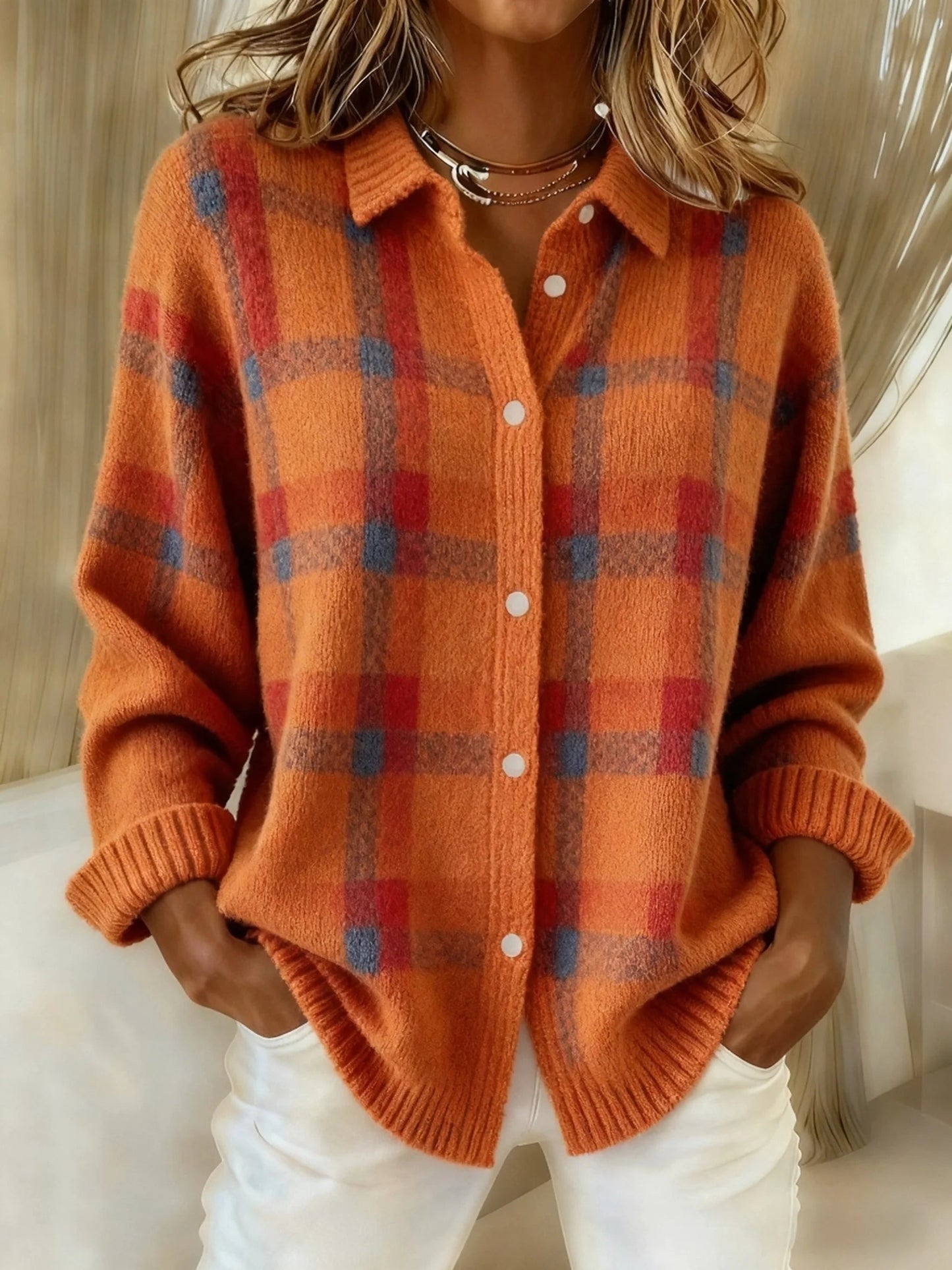 Anny | Plaid Elegance Cardigan