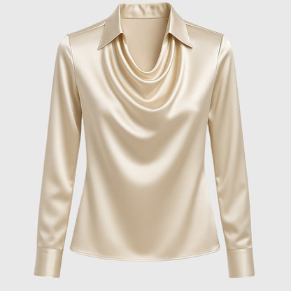 Mirela™ | Pleated Satin Top